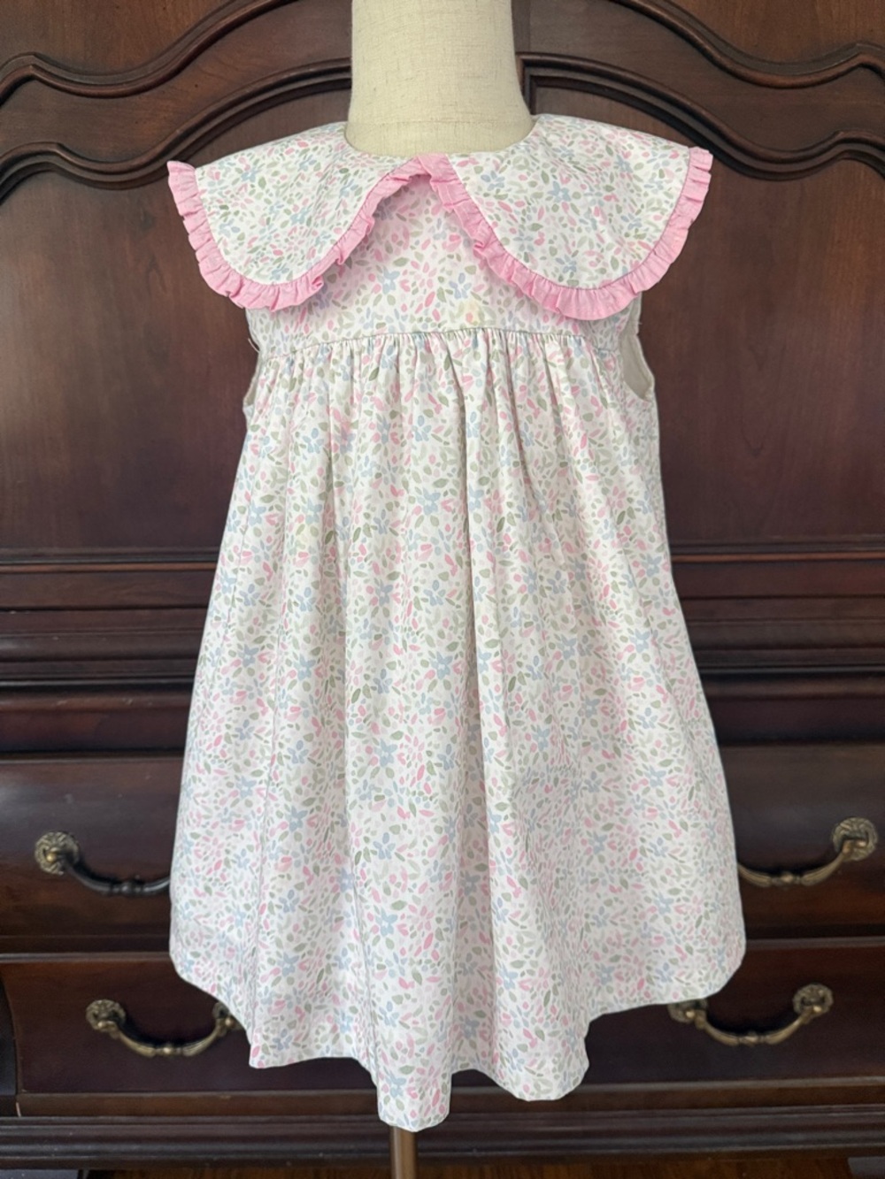 Cecil and Lou Girls Pink Floral Peter Pan Collar Short Set 7
